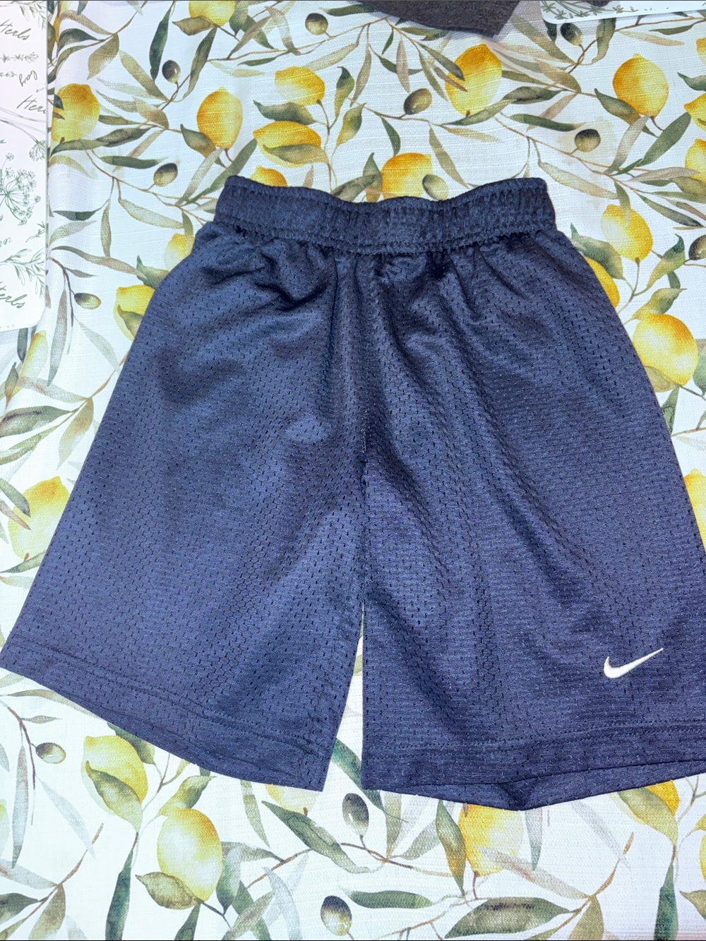 Nike Youth Boys Navy Blue Mesh Active Basketball Shorts Size 5 EUC